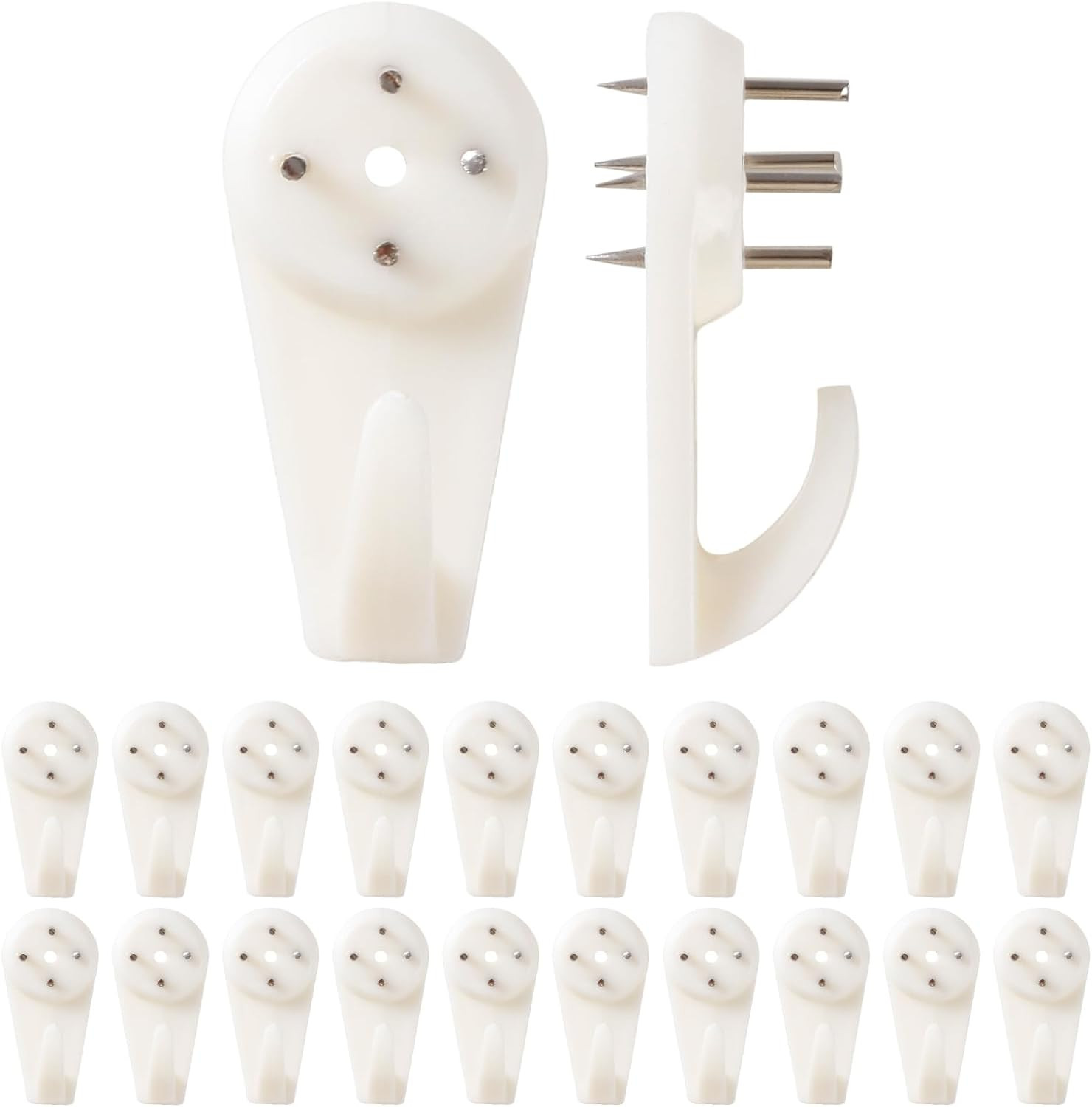 60 Pack Concrete Wall Hooks No Drilling Picture Hangers for Picture Artwork