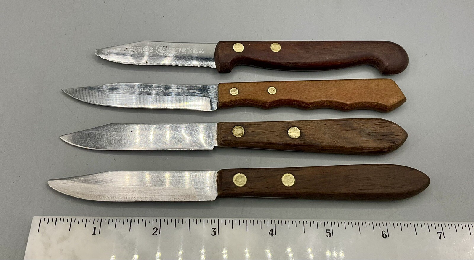 4 Vtg Serrated & Straight Blade Imperial, EKCO Stainless Steel Paring Knife Lot