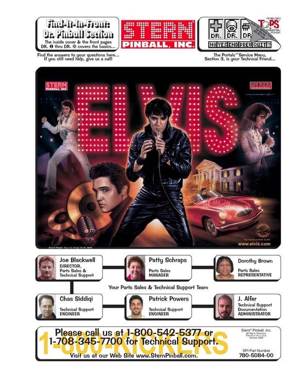 Elvis Pinball *FULL COLOR* Operation/Service/Repair/Troubleshoot Manual Stern tD