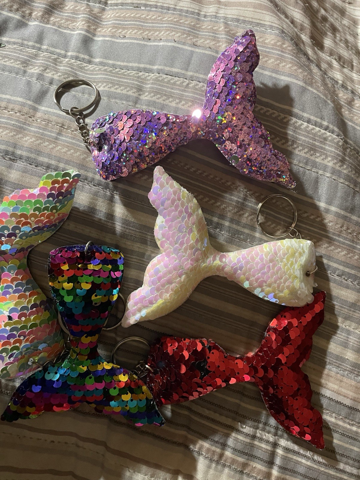 one Sequin Mermaid Tail Keychain