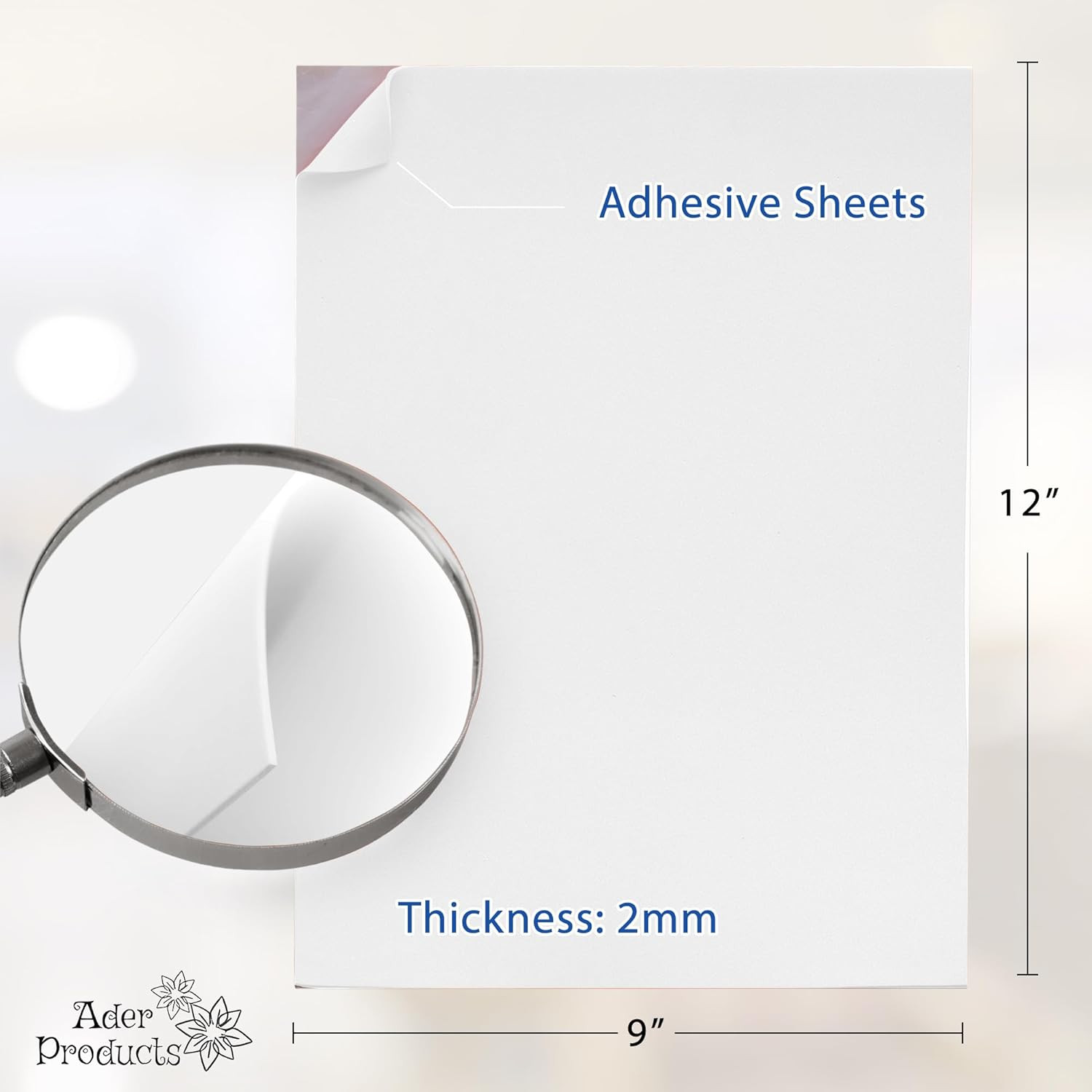 Adhesive White EVA Foam Sheets for Crafts, 9" X 12", 2Mm Thickness – Sticky Back