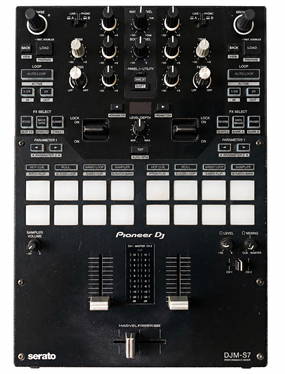 Pioneer DJ DJM-S7 2-Channel Digital DJ Mixer Bluetooth for Serato DJ Pro