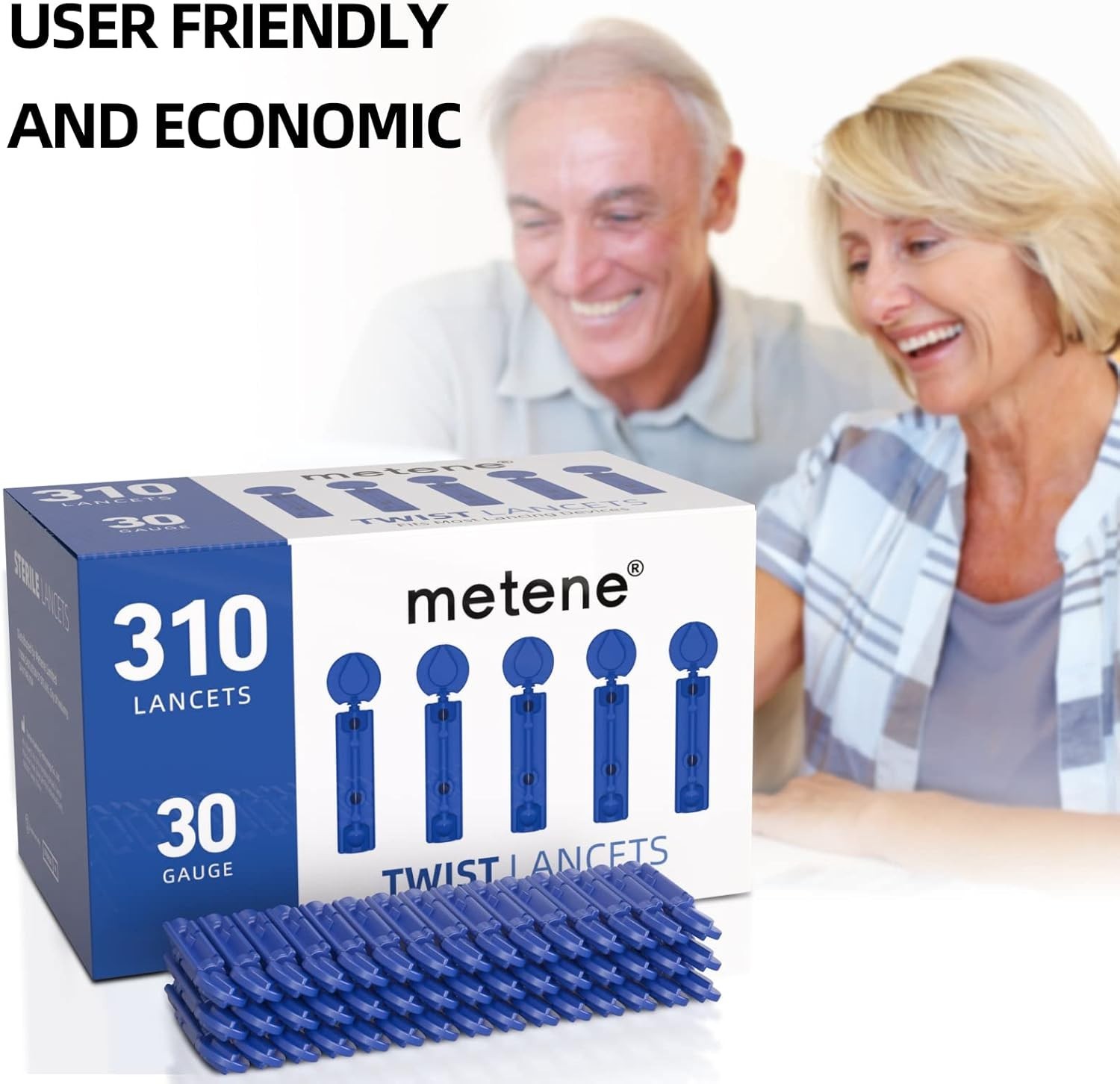 30G Sterile Lancets for Blood Sugar Testing - 310 Count, Cost-Effective Solution