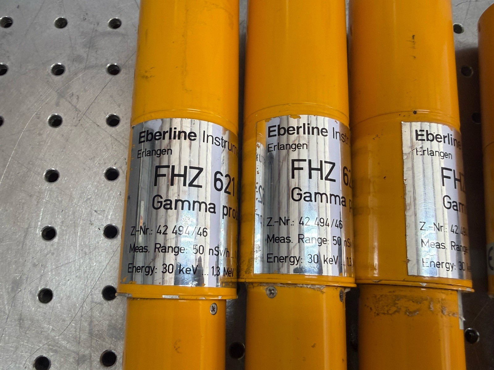 Lot of 4 Eberline FHZ 621 B Gamma Radiation Probe Detector Untested AS-IS