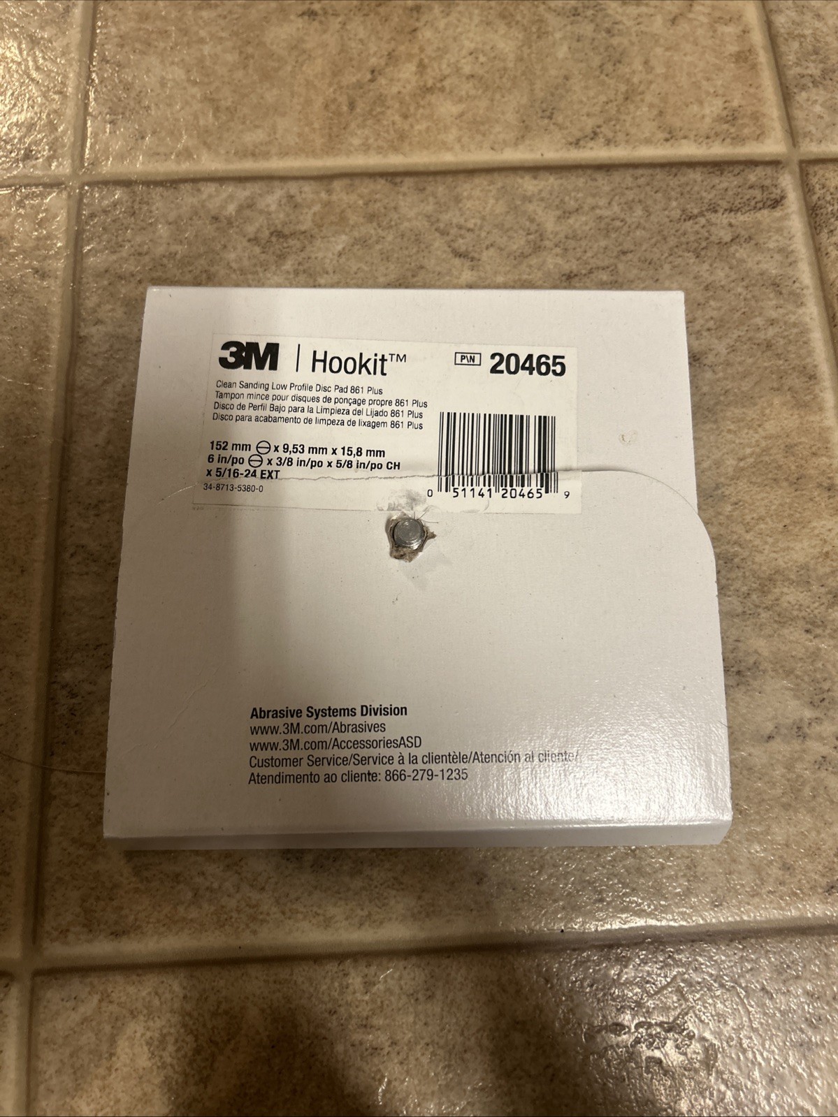 3M 20465 Hookit Low Profile Finishing Dust Control 6 in. Clean Sanding Disc Pad