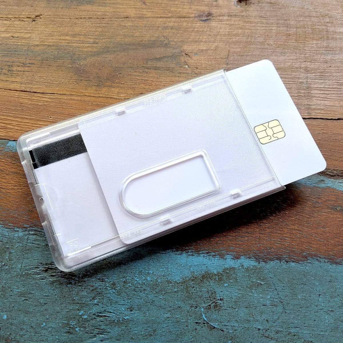 Rigid / Hard Plastic Two Card Vertical ID Badge Holder w/ Thumb Holes - Top Load