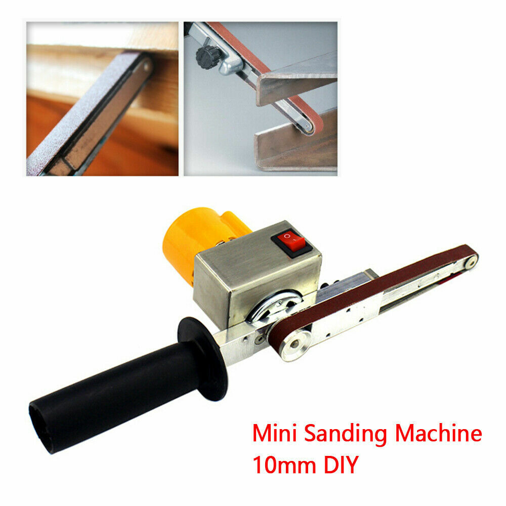 Electric Belt Sander Mini Grinder Small Machine Handheld +10 Sanding Belts