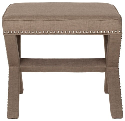 Safavieh Palmer Ottoman Silver Nail Heads, Reduced Price 2172705538 MCR4589P