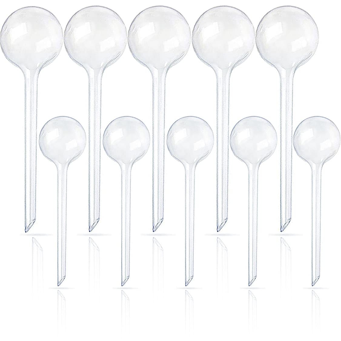 10 Pcs Clear Plant Watering Globes,Plastic 5 Large+5 Small,