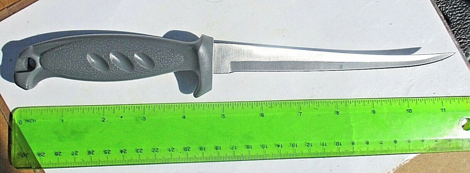 NEW 1ct GRAY 11" FISH FILET KNIFE 6" Sharp Stainless Steel Blade Rust Resistant