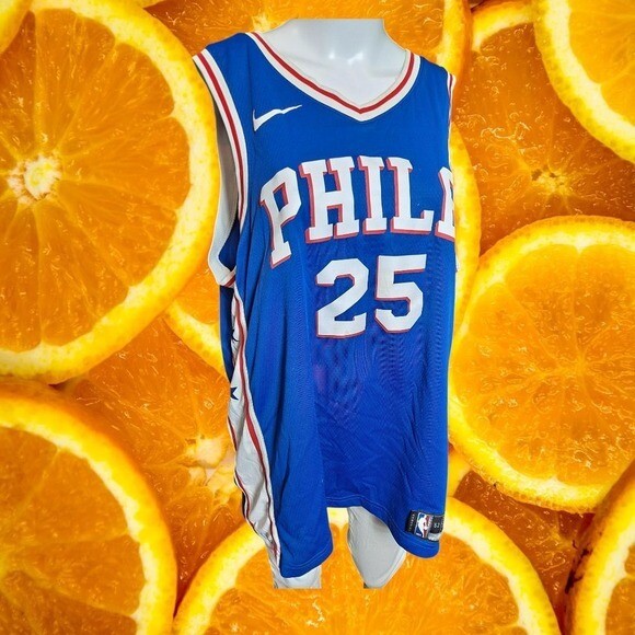 Nike Philadelphia 76ers Jersey NBA Simmons #25 Blue Basketball Size 52