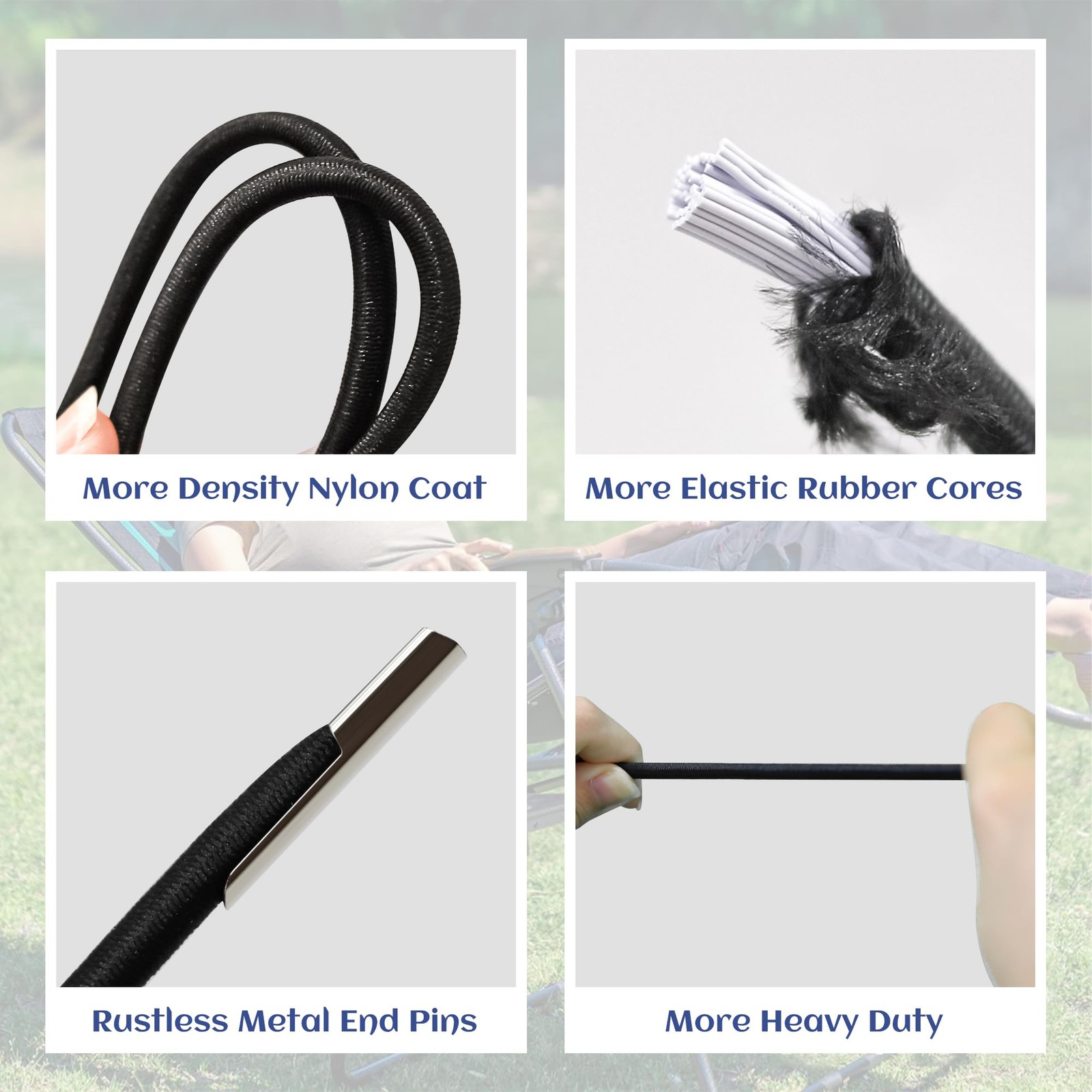 Zero Gravity Chair Replacement Cord，12 Pack Elastic Cords, Repair Straps for ...