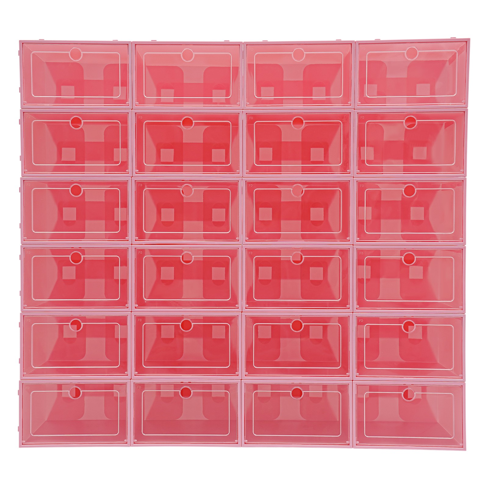24-Pack Clear Lid Shoe Storage Boxes – Stackable & Space-Saving Solution