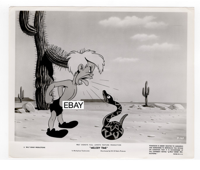 MELODY TIME ORIGINAL 1948 MOVIE PHOTO W/SNIPE WALT DISNEY PECOS BILL SNAKE