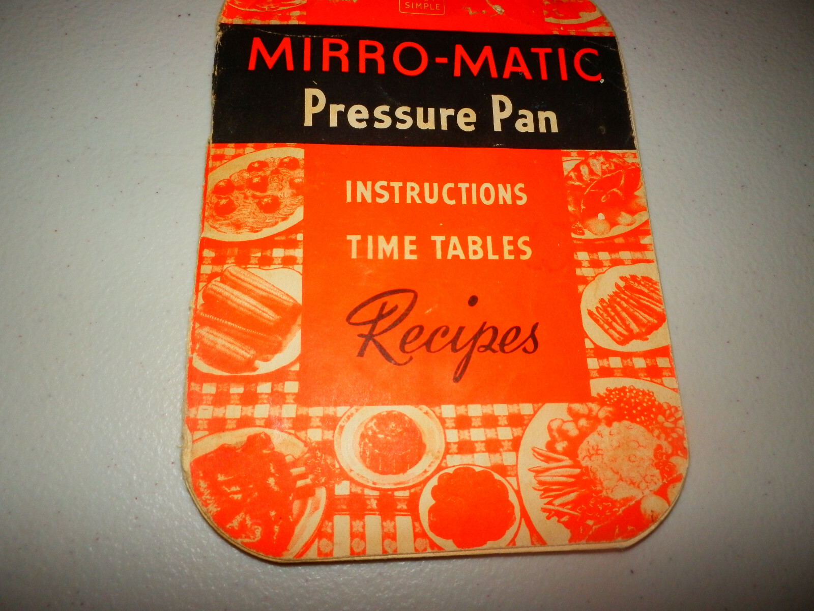 1946 MIRRO MATIC PRESSURE PAN Directions Recipes Time Tables booklet 1946