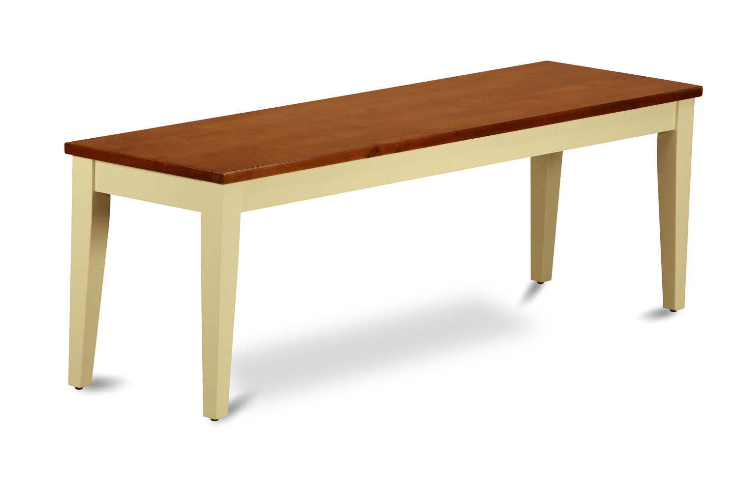 Solid wood Nicoli kitchen dining bench in buttermilk cherry finish 54X15X18