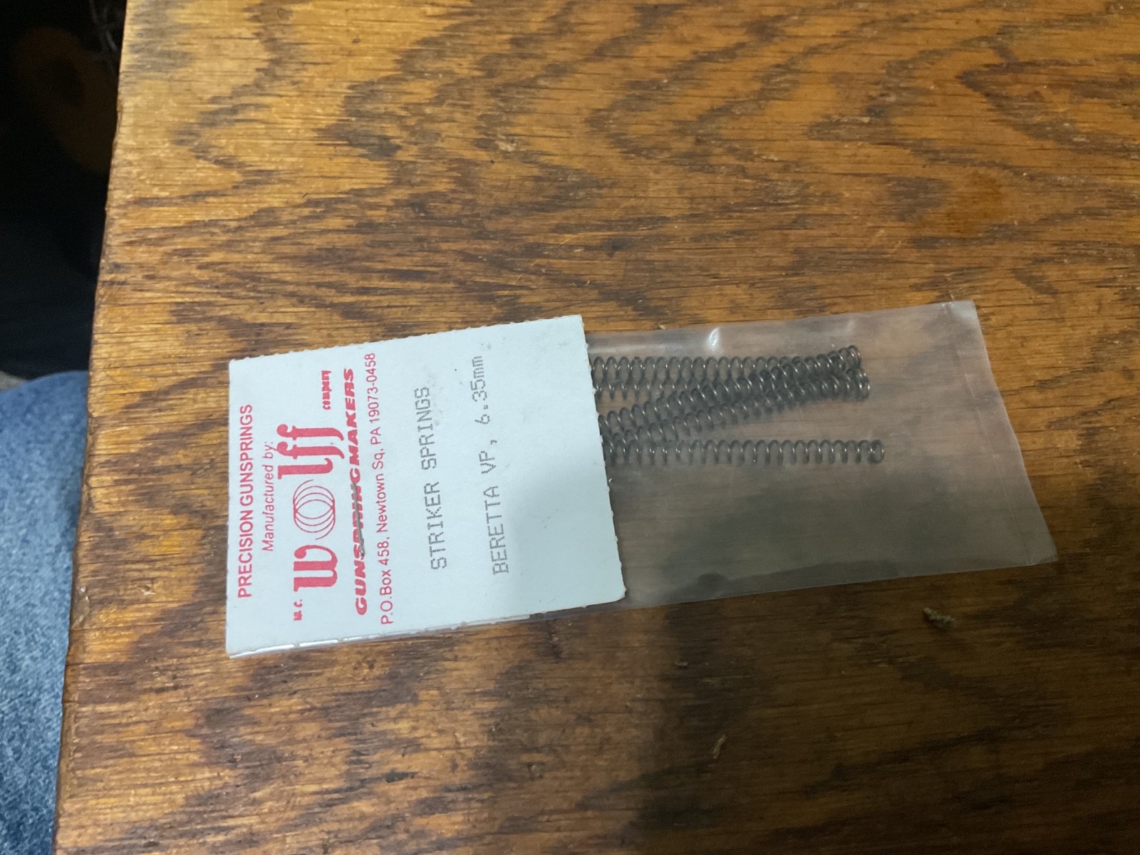 Beretta VP striker spring by Wolff.  6.35 mm.  One only from package.