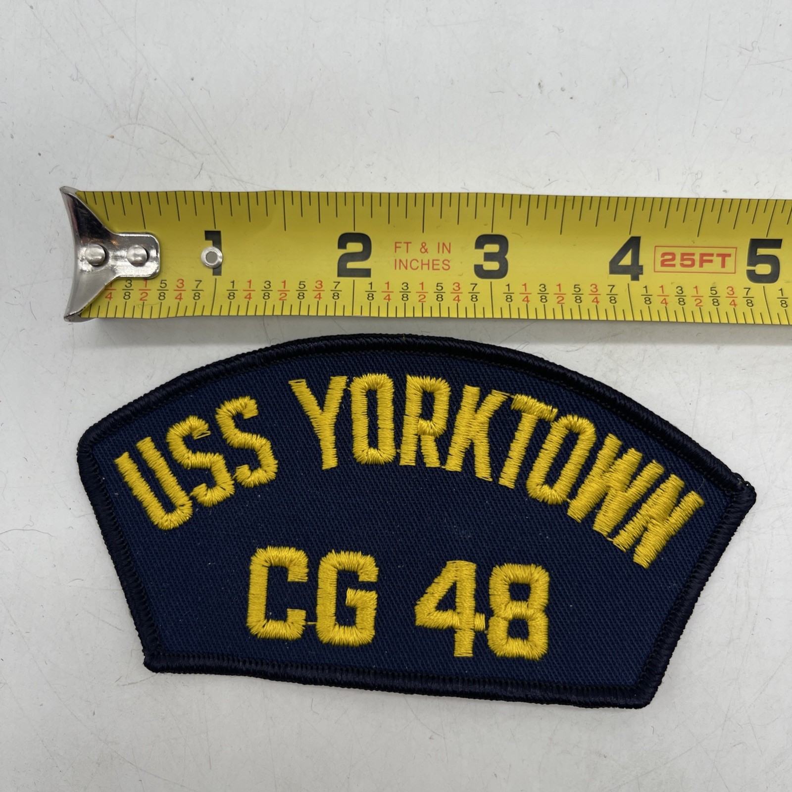 U.S. Military Navy USS YORKTOWN CG-48 Naval Ship Cap Shoulder Patch 5” Black