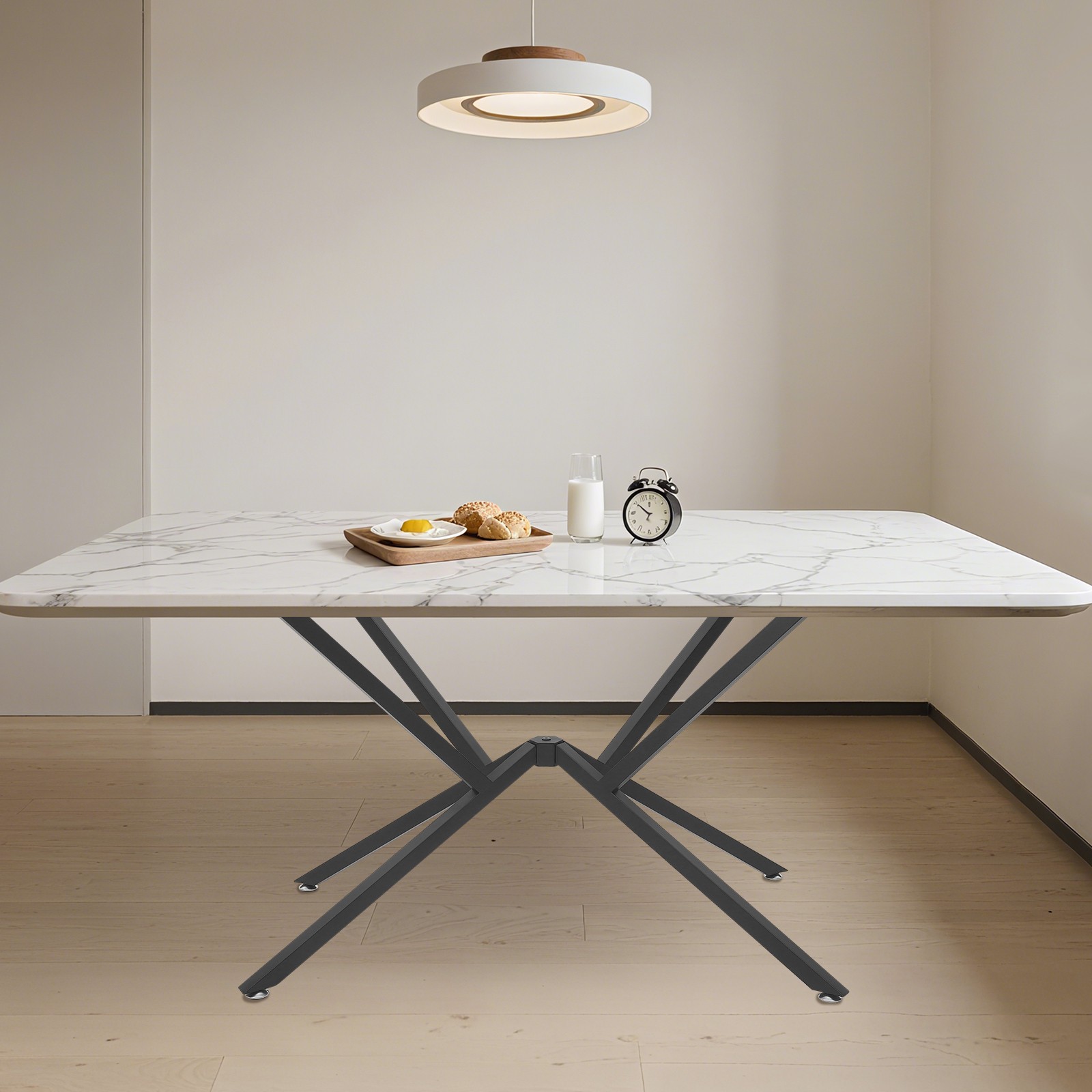 Floorstanding Metal Table Legs, Table Crossed-leg, Modern Table Legs Black