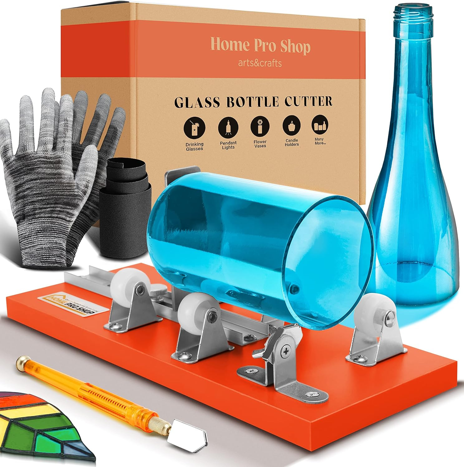 Home Pro Shop Premium Glass Bottle Cutter Kit - DIY Glass Cutter For Bottles