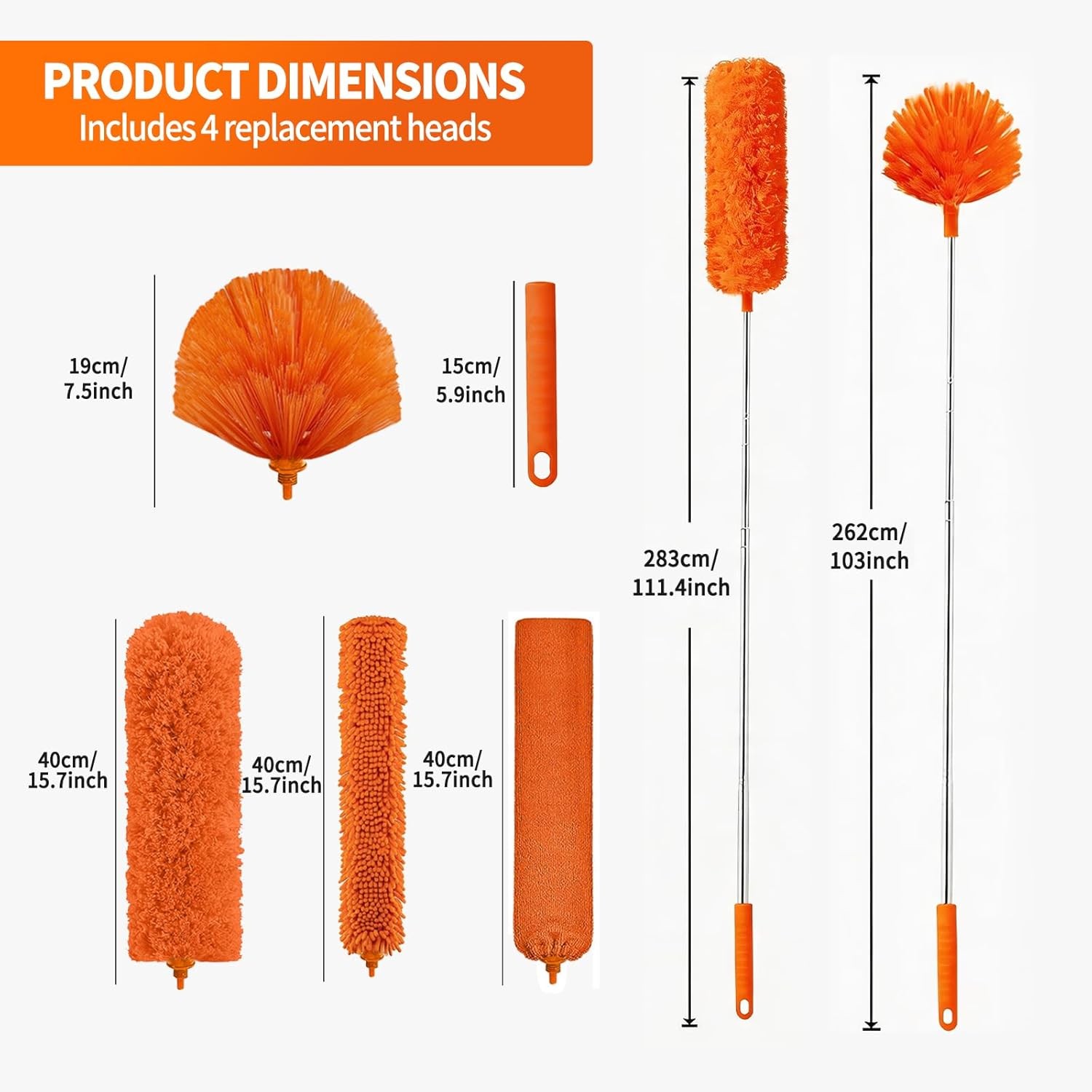 Telescoping Cobweb Duster with Extension Pole