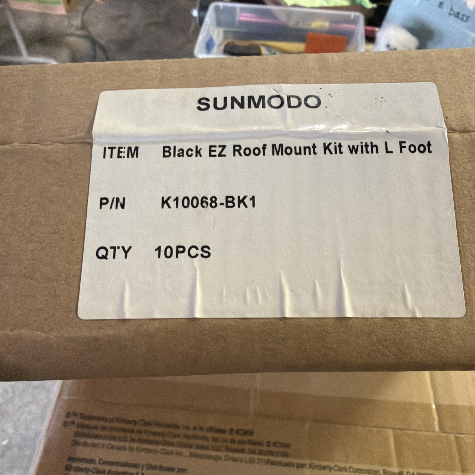 Box Of 10 Sunmodo K10068-BK1 Black EZ Roof Mount Kit W/ L Feet