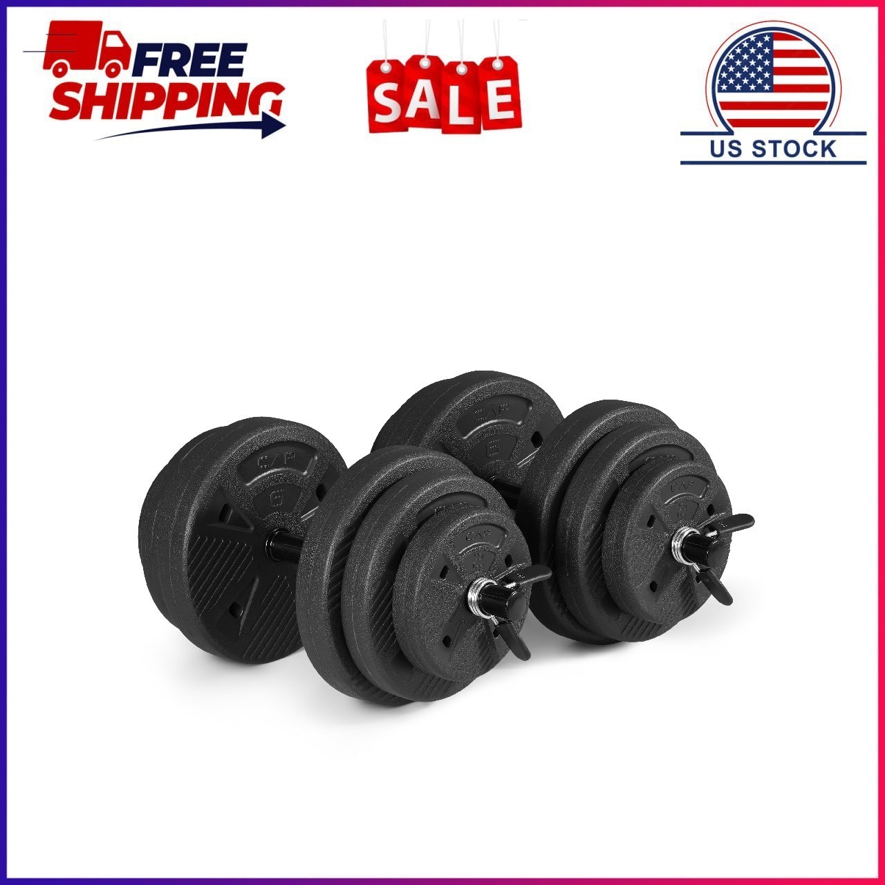 CAP Barbell 50 lb Adjustable Vinyl Dumbbell Set