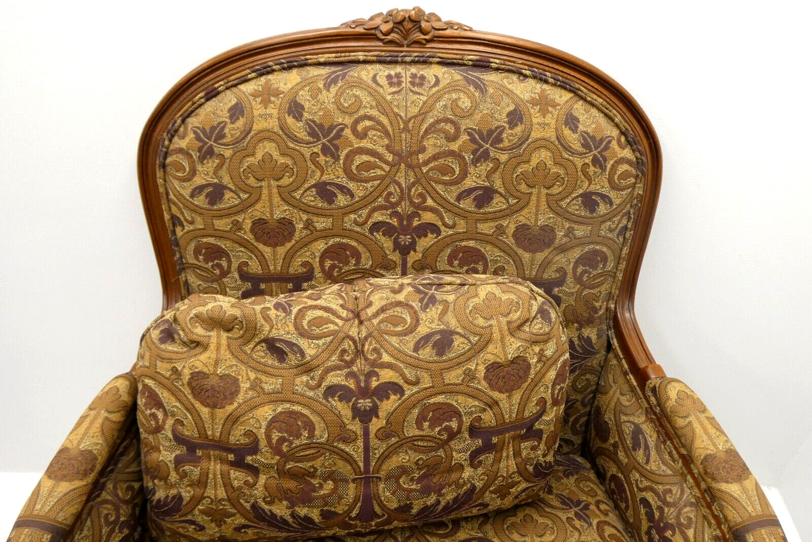 Used Clyde Pearson Company Lane Co Burgundy Cushioned Arch Wood Accent Chair