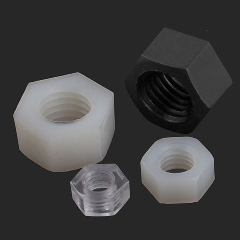 Nylon Plastic Acrylic Hex Nut PC White Black Transparent M2M2.5M3M4M5M6M8M10-M20