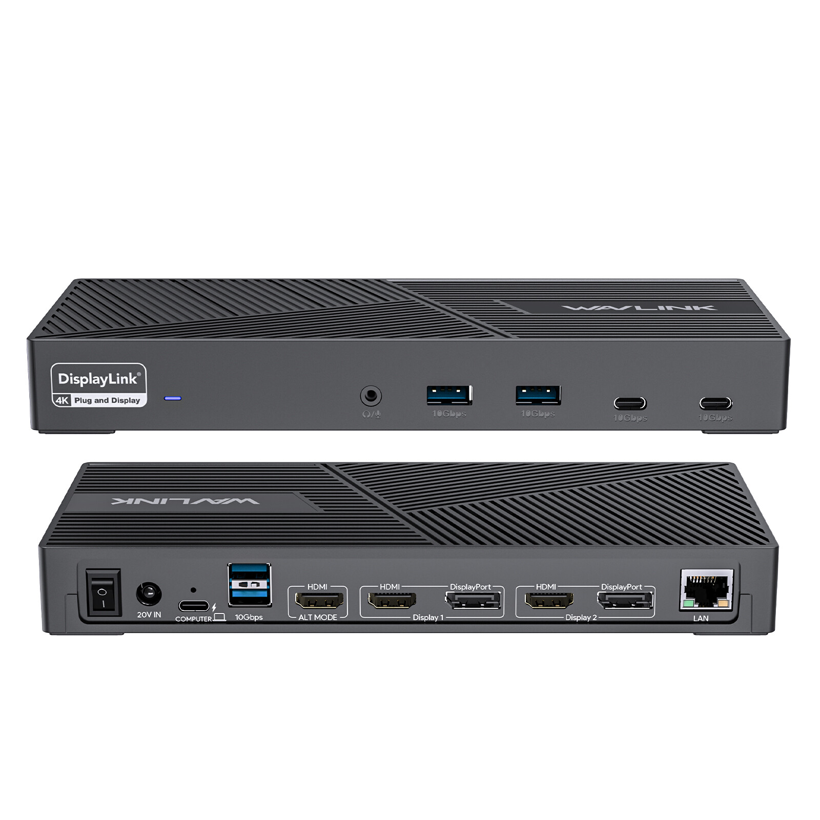 USB-C Docking Station Triple 4K Display 3x HDMI 2x DP Laptop Dock 100W PD LAN