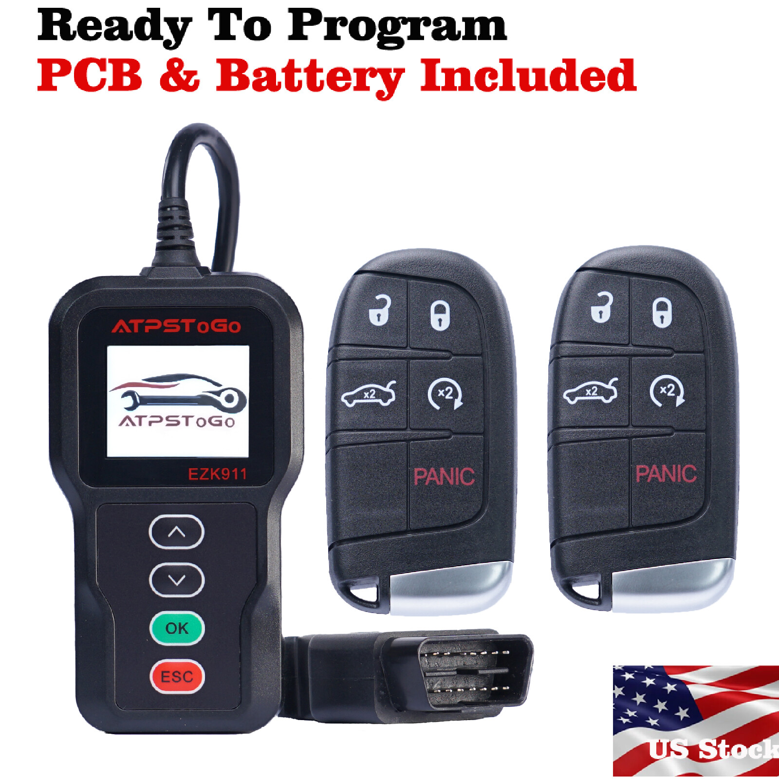 2 New Replacement Remote Key Fob And Tool Kit For 2015 2016 2017 Chrysler 200