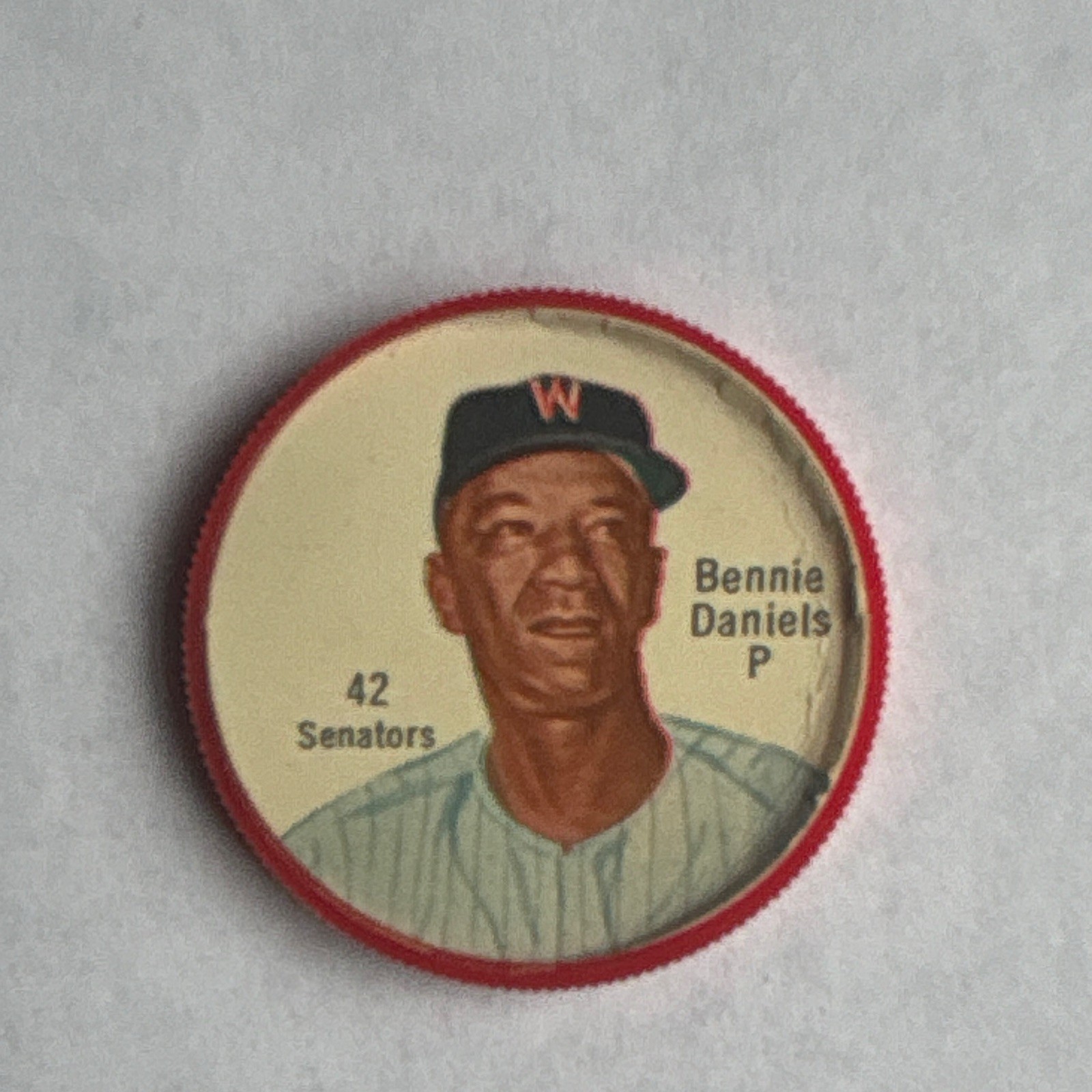 1962 Salada Junket Bennie Daniels Washington Senators Baseball Coin