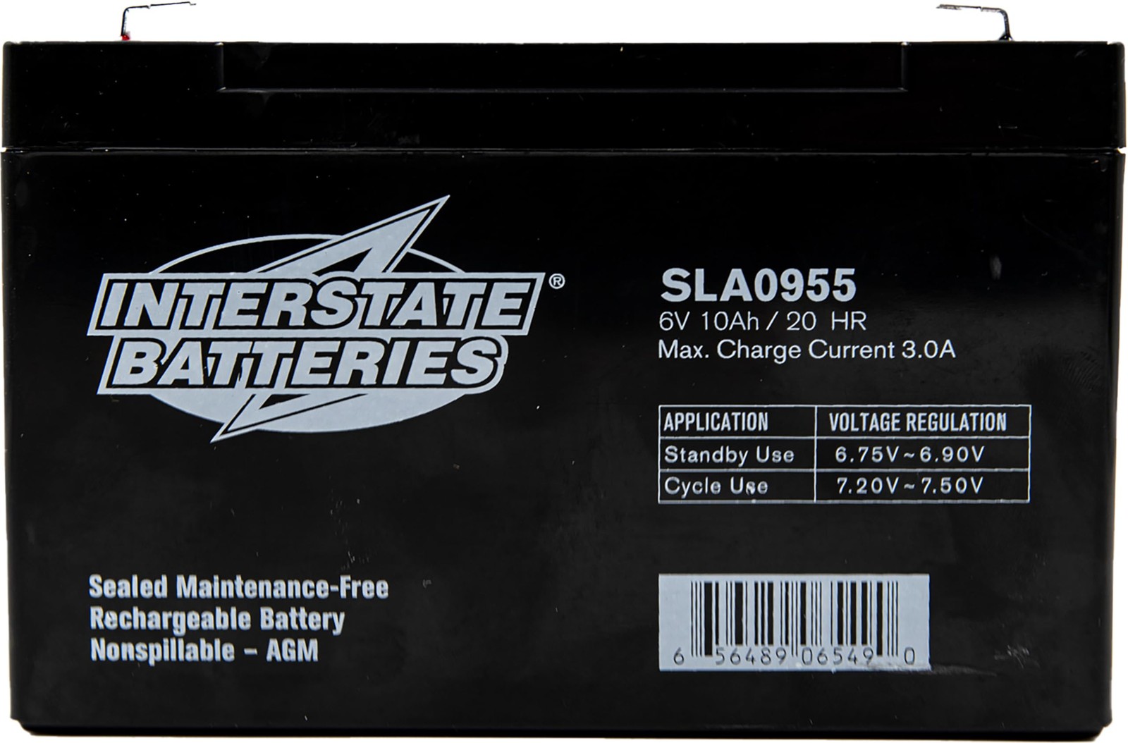 Interstate Batteries Power Patrol 6V 10Ah 5.94" x 1.97" x 3.70" (LxWxH)