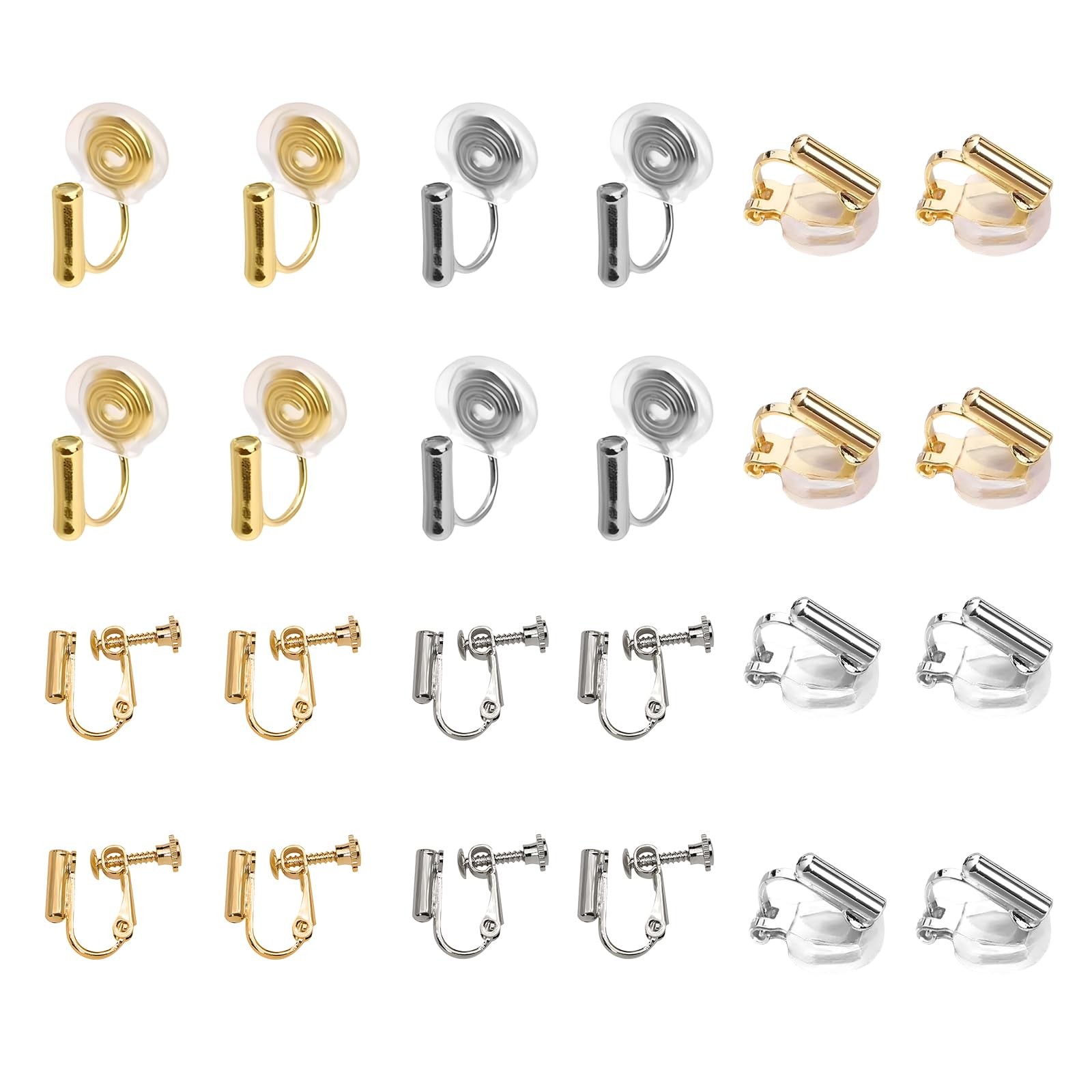 24pcs Detachable Clip on Earrings, Clip on Earring Converter, Easy Open, DIY ...
