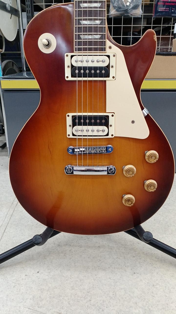 Burny FLG-70 Sunburst Electric Guitar W/Hard Case Used Shipping From Japan