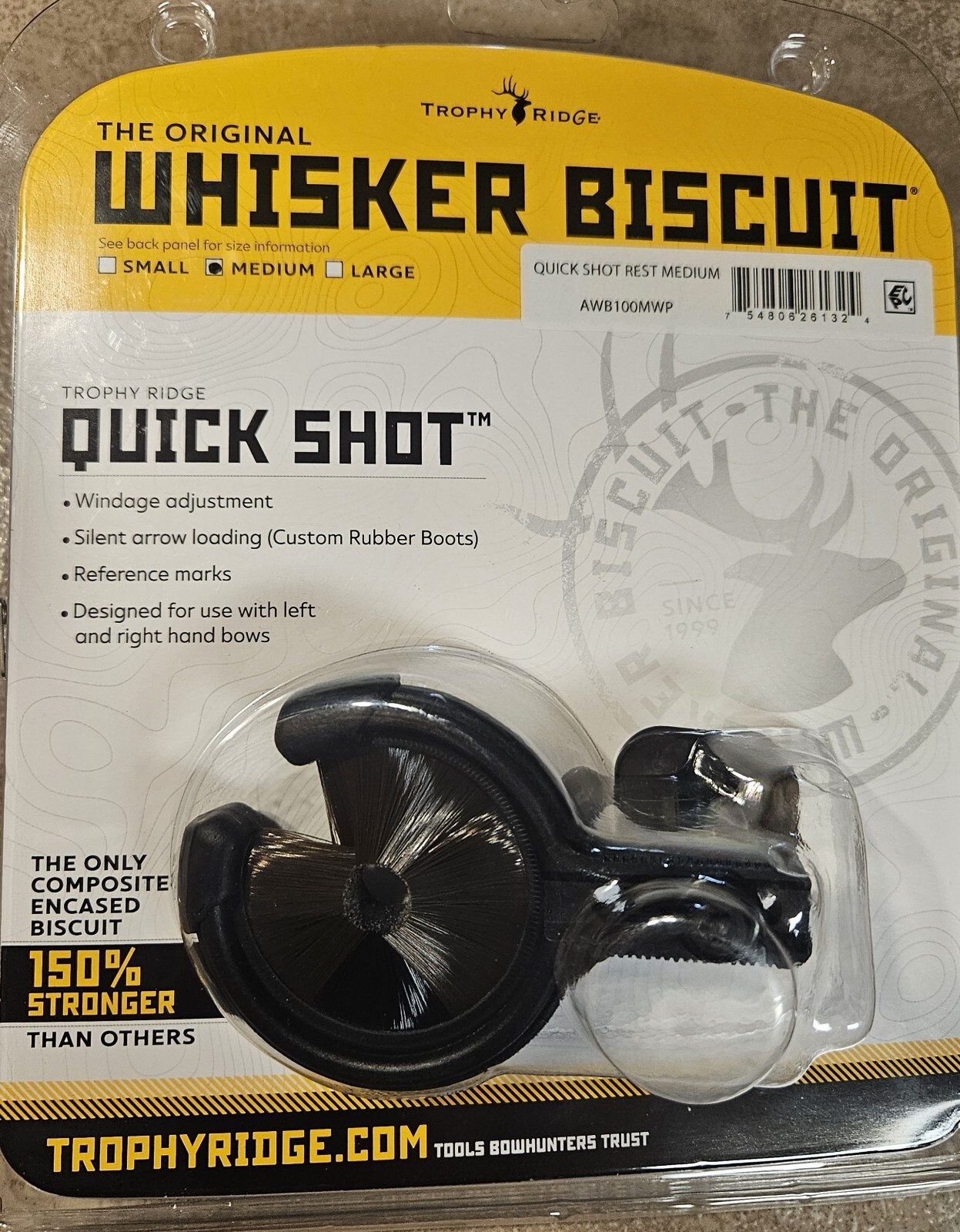 TROPHY RIDGE Whisker Biscuit Quick Shot Arrow Rest - AWB100MWP