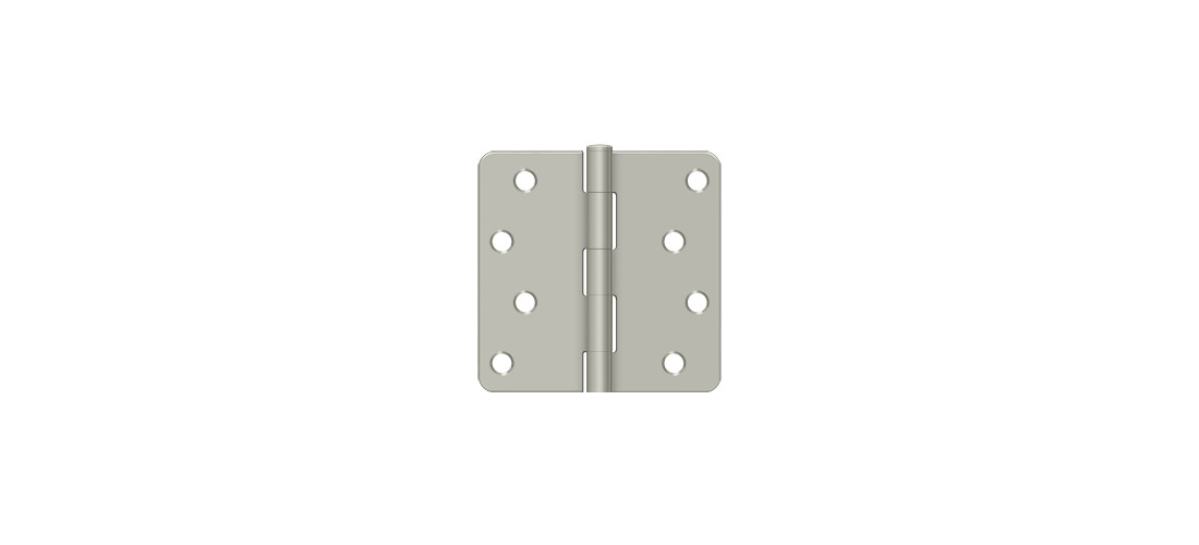 4" x 4" x 1/4" Radius Hinge, Residential in Brushed Nickel Pair