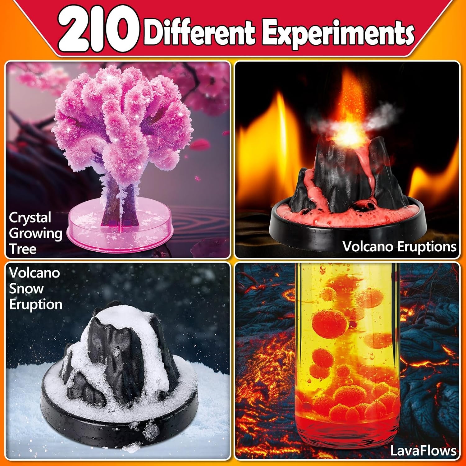 Kids 210 Lab Experiments Kit - Scientist Lab Coat Costume Dress Up Role Play