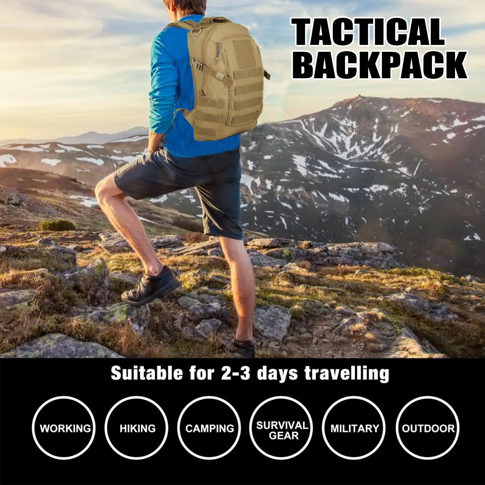 Small Tactical Backpack 12L Molle Bag Rucksack Army Daypack Military Daypack ...