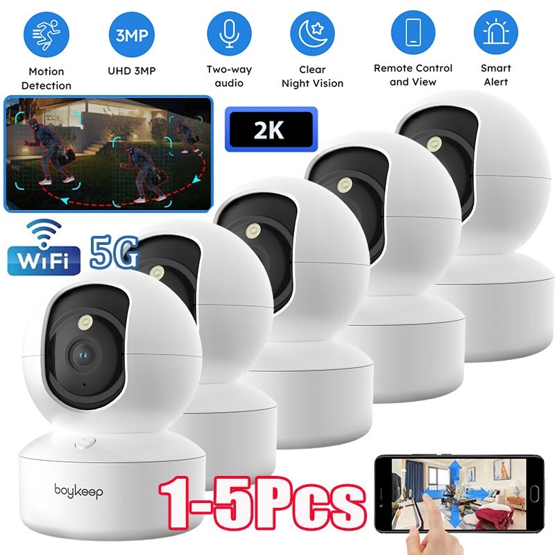 1-5X 5G WiFi Security Camera System Smart Indoor Night Vision 2K Wired Cam