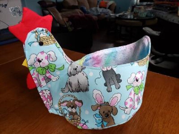 Chicken Easter Basket, handmade, Easter Pups