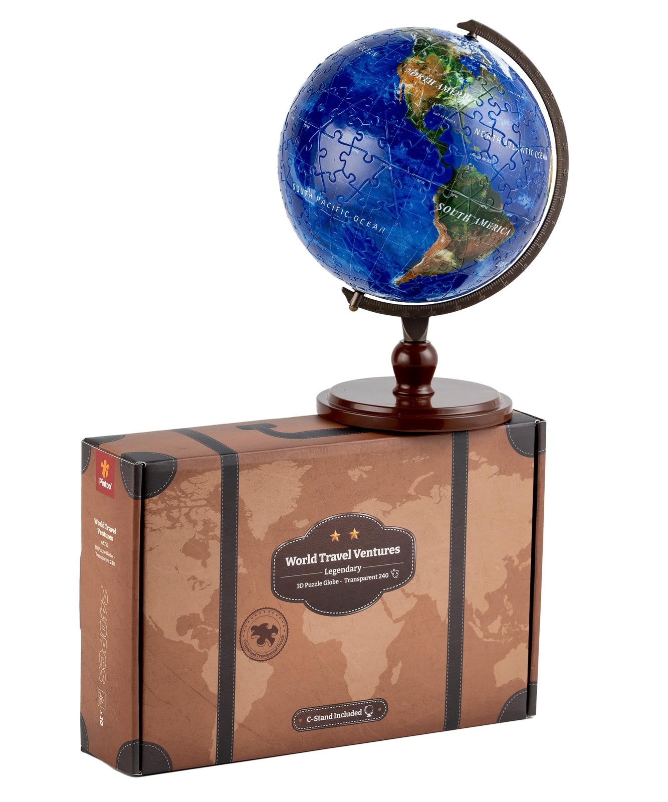 3-D Puzzle Globe Legendary Small 6" Earth Decor with 240 Curved & Translucent...