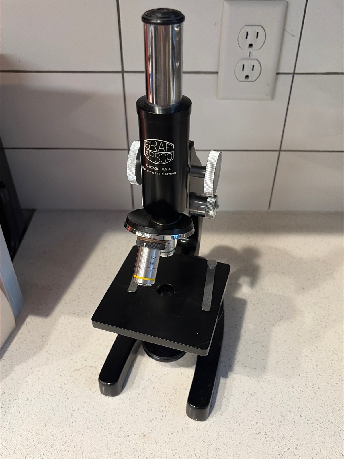 Vintage GRAF APSCO Microscope West Germany KU 731