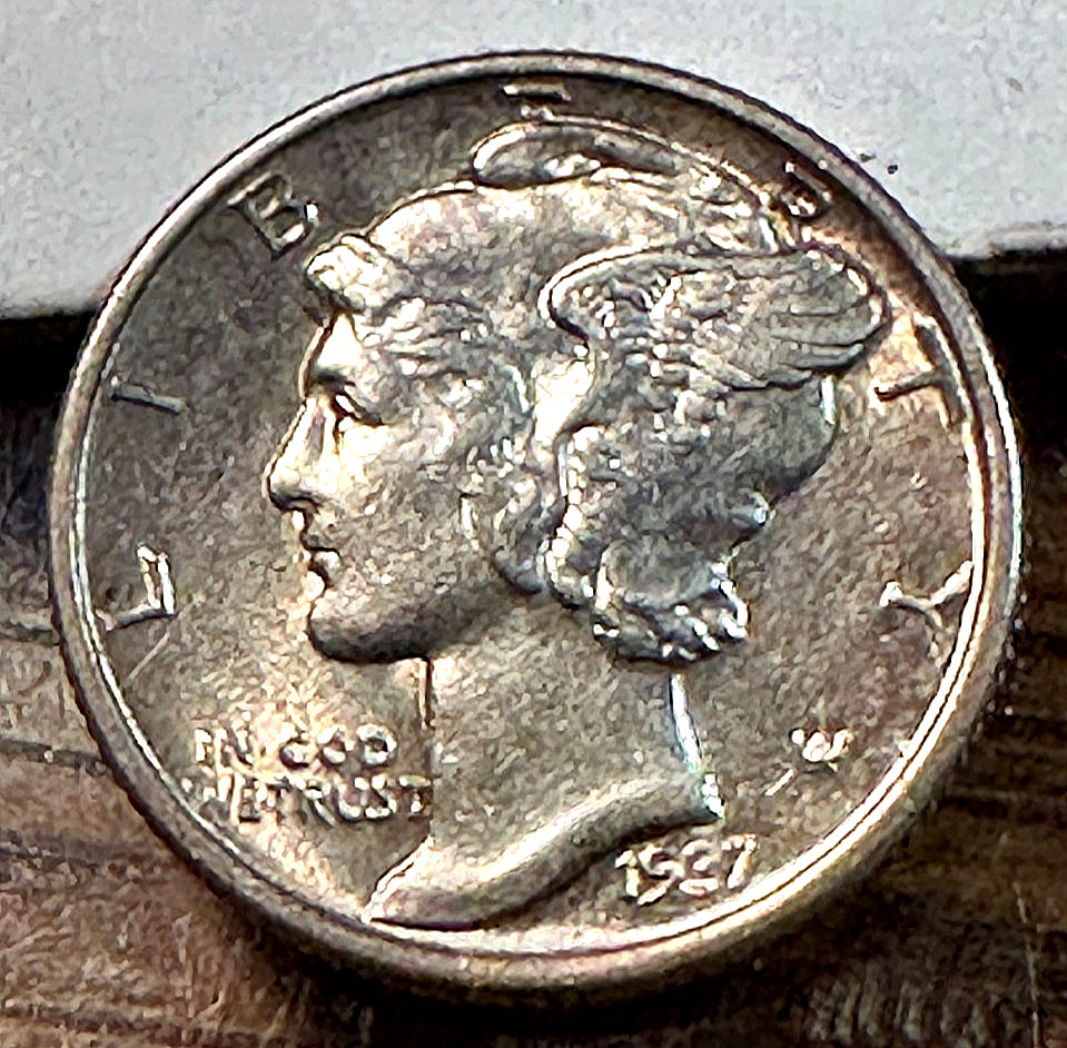 1937 Mercury Dime Nice Original Choice BU Full Bands CHRC