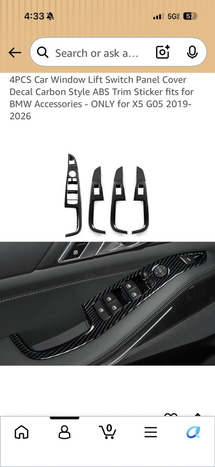 Carbon Fiber Pattern ABS Window Switch Covers for 2023