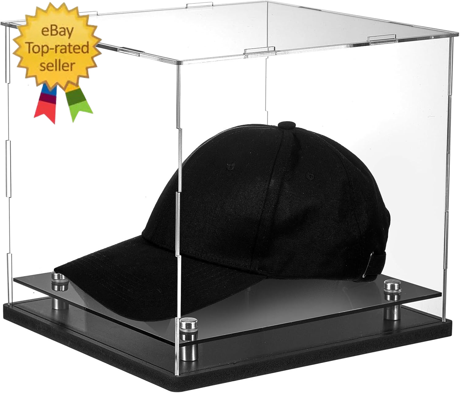 Clear Hat Display Case 7.8" L X 7.8" W X 8.6" H Crystal Acrylic Baseball Hat Box