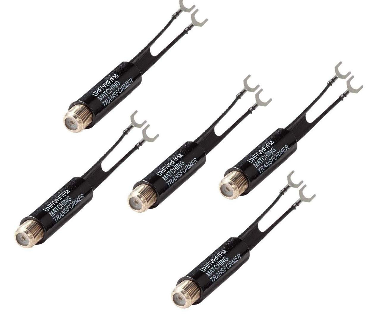 75 to 300 Ohm Antenna Adapter Matching Transformer TV Coax Coaxial 5pcs