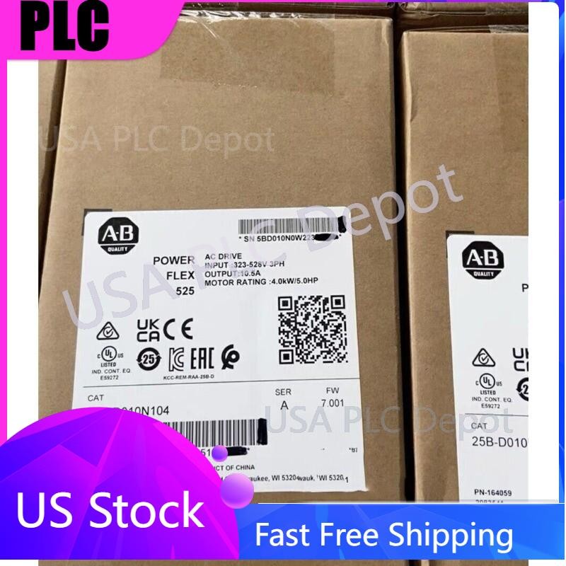 New AB 25B-D010N104 Powerflex 525 AC Drive 4KW 5HP 25BD010N104 US Free Tax