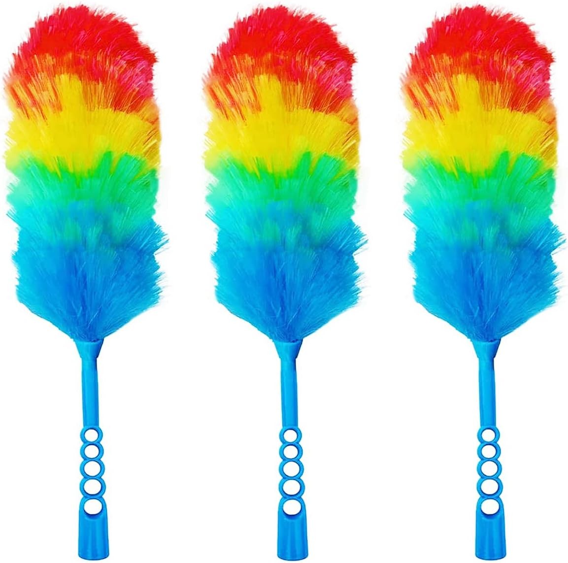 Upgrade 19” Rainbow Static Feather Duster with Beandable and Washable Head