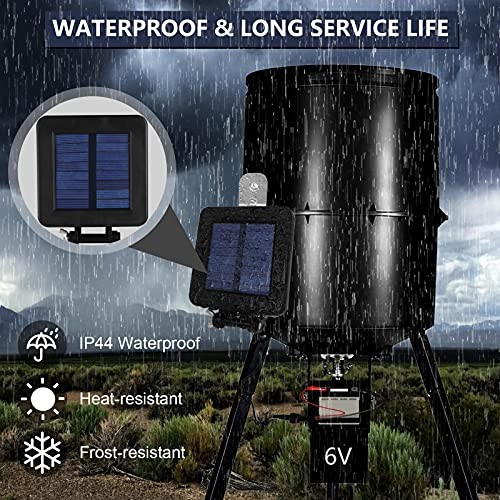 Solar Panel for Deer Feeder - Efficient Charger w/Adjustable Mounting Bracket 6V